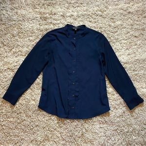Banana Republic Factory Petite M Navy Blue blouse